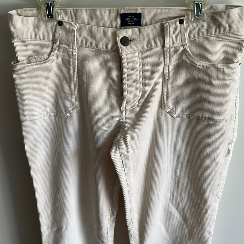 Abercrombie & Fitch size 10 white corduroy pants